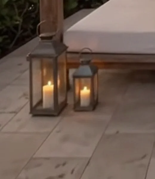 Teak candle lantern