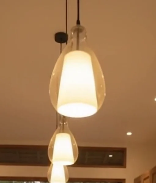 Frosted glass pendant light