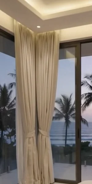 White linen sheer curtains