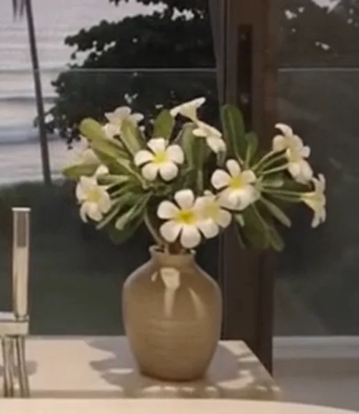 White faux orchid arrangement