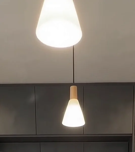 White dome pendant light