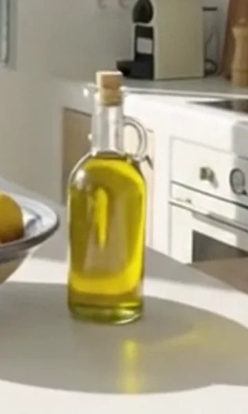 Glass olive oil cruet
